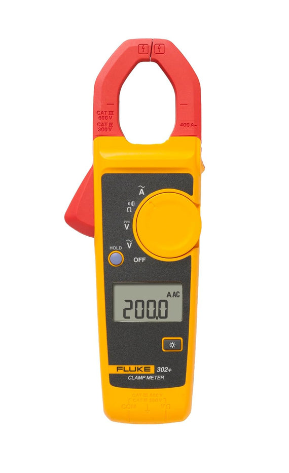 Fluke 302+ Digital Clamp Meter, 30mm Jaw, Measures AC Current to 400A