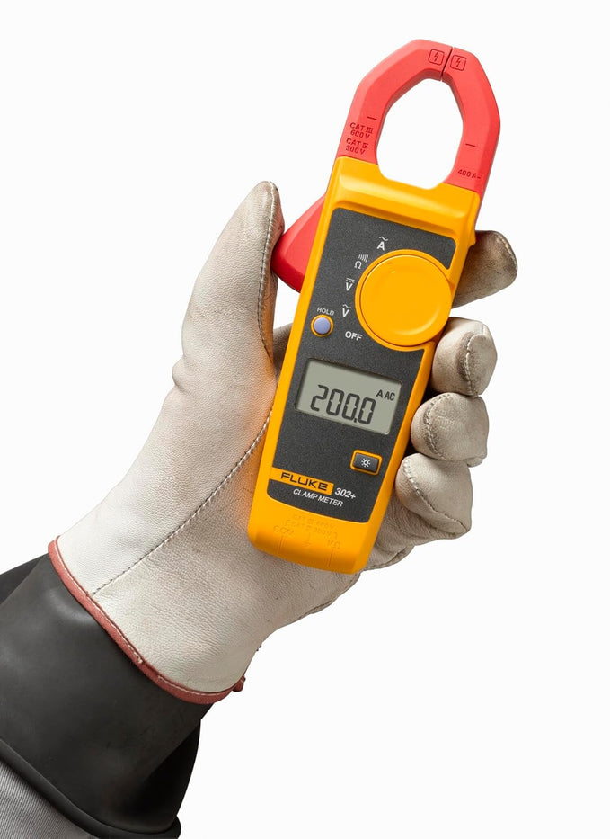 Fluke 302+ Digital Clamp Meter, 30mm Jaw, Measures AC Current to 400A