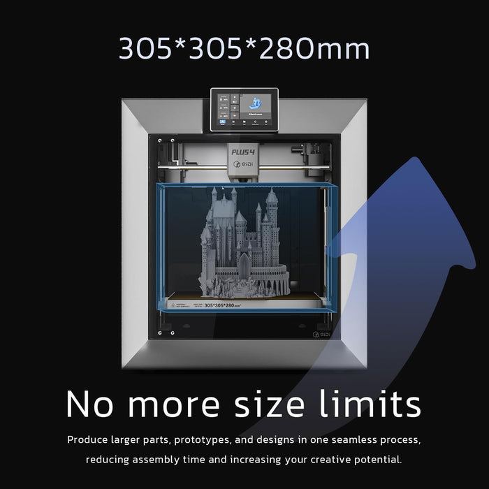 QIDI PLUS4 3D Printer, Max 600mm/s High-Speed Printing, 65℃ Chamber Heat, Fully Auto Leveling, 370°C Direct Extruder with Integrated Nozzle, Support PPS-CF Filaments, Large Print Size 12"x12"x11"