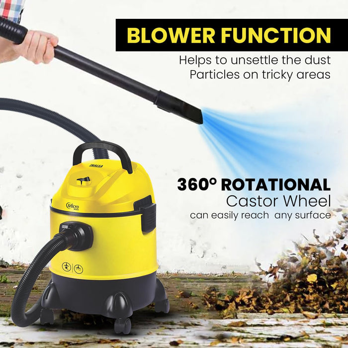 Inalsa Wet and Dry Vacuum Cleaner for Home,21 LTR Capacity,1500 W, 21 kPa Suction,Blower Function,HEPA Filter,Wet Vacuum Cleaner