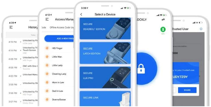 Lockly Bluetooth Keyless Entry Smart Door Lock (PGD 728F) Patented Keypad/Alarm System | Advanced 3D Fingerprint Reader | iOS and Android (Matte Black)