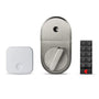 August Smart Lock + Connect Wi-Fi Brige, Satin Nickel, Compatible with Alexa & Other Smart Home Systems