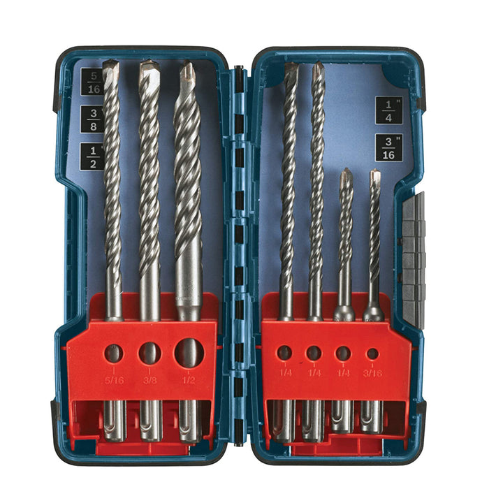 Bosch 7 Piece Carbide-Tipped SDS-plus Rotary Hammer Drill Bit Set with Storage Case HCK001